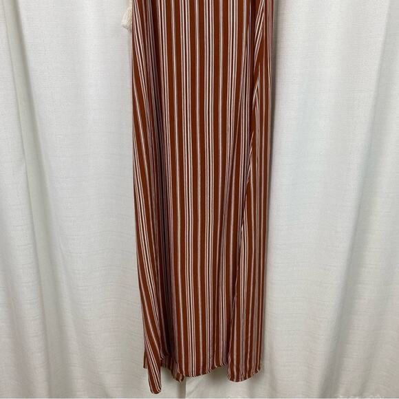 Anthropologie x Faithfull The Brand Brown Stripe Arietta Slip Maxi Dress Sz.L - Picture 14 of 16